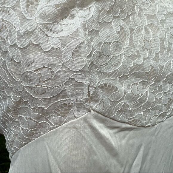 Vintage 1970s Sexy Sheer Lace Panel Liquid Satin Slip Dress Nightgown Lingerie - Picture 9 of 9